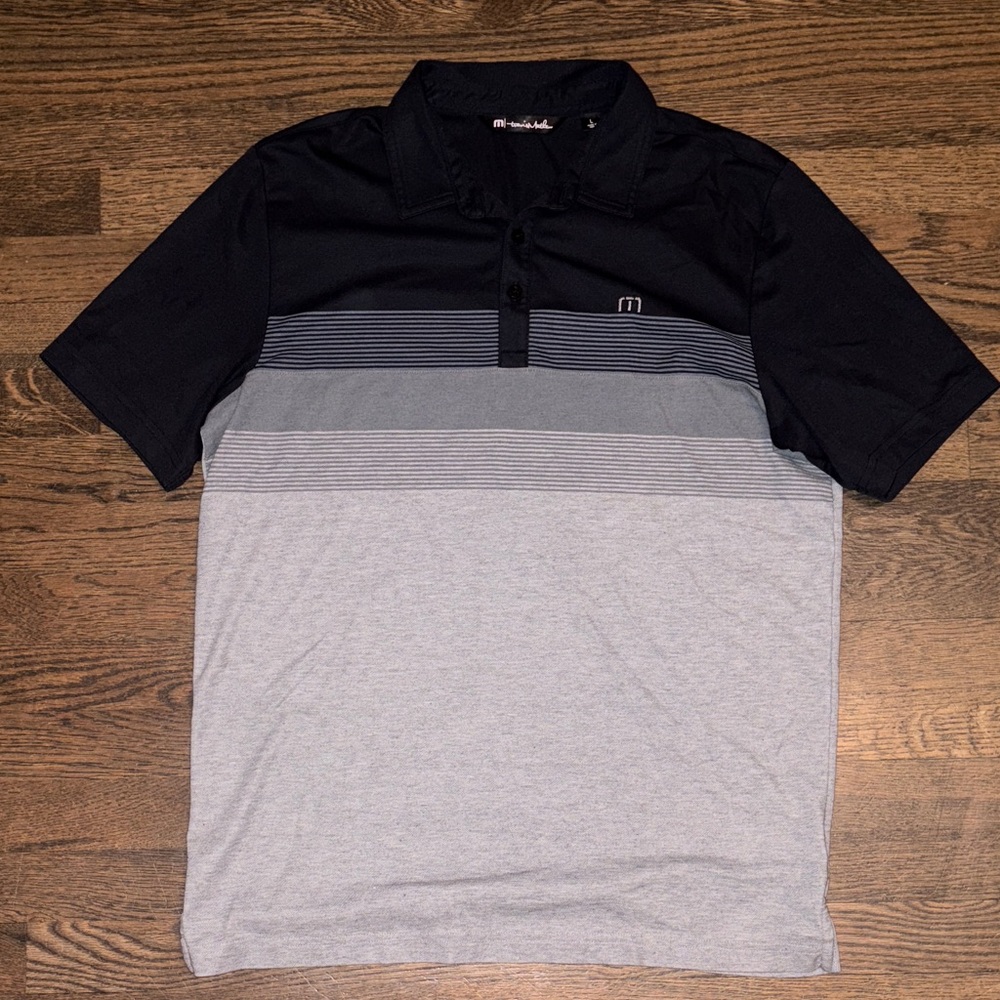 Travis Mathew Polo Black and Gray Men’s Large